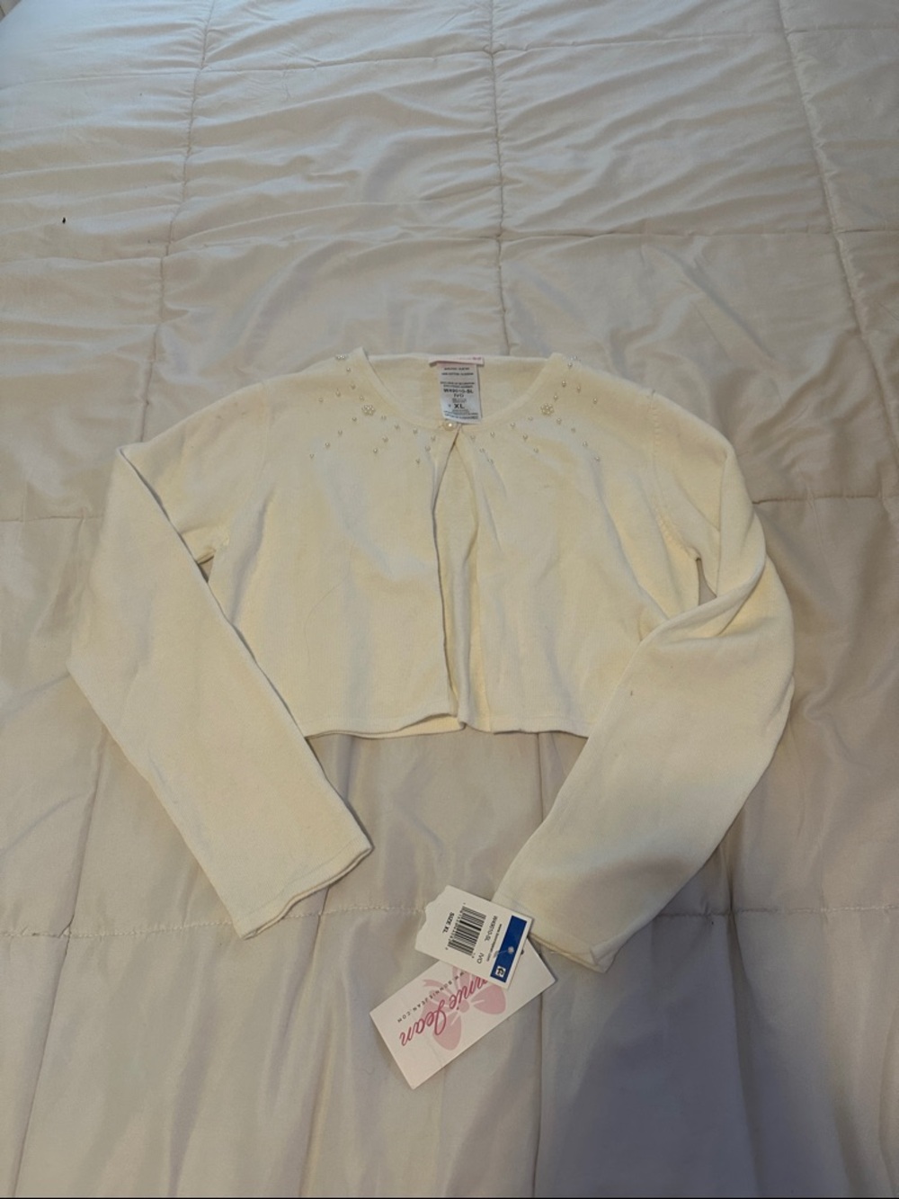 Bonnie Jean Cream Cropped Bolero Cardigan